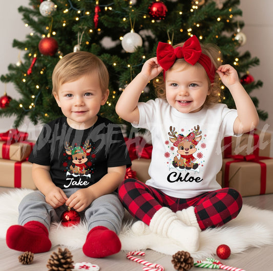 Christmas Deer Custom Name Shirt