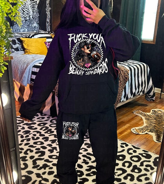 Fuck your Beauty Standards Sweatpants and Hoodie Set