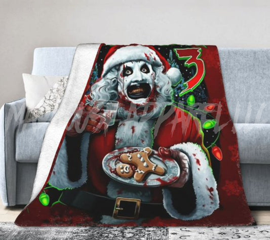 Terrifier Christmas Throw Blanket